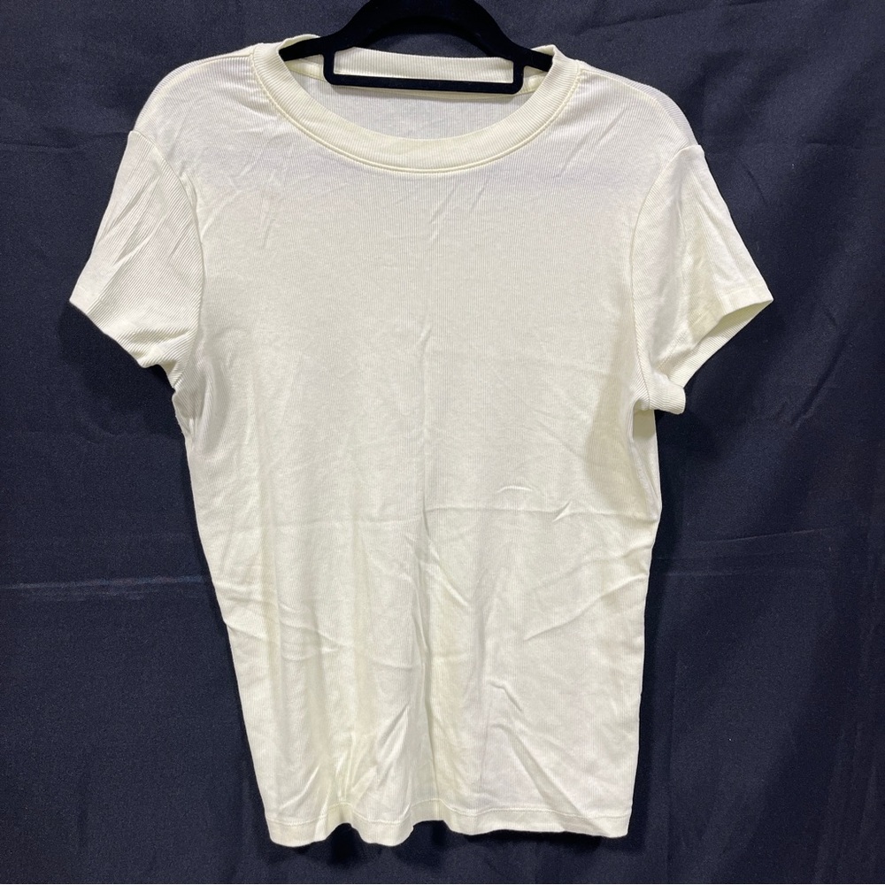 A NEW DAY Short Sleeve Ribbed T Shirt Sz XL light lime/yellow Excellent cond